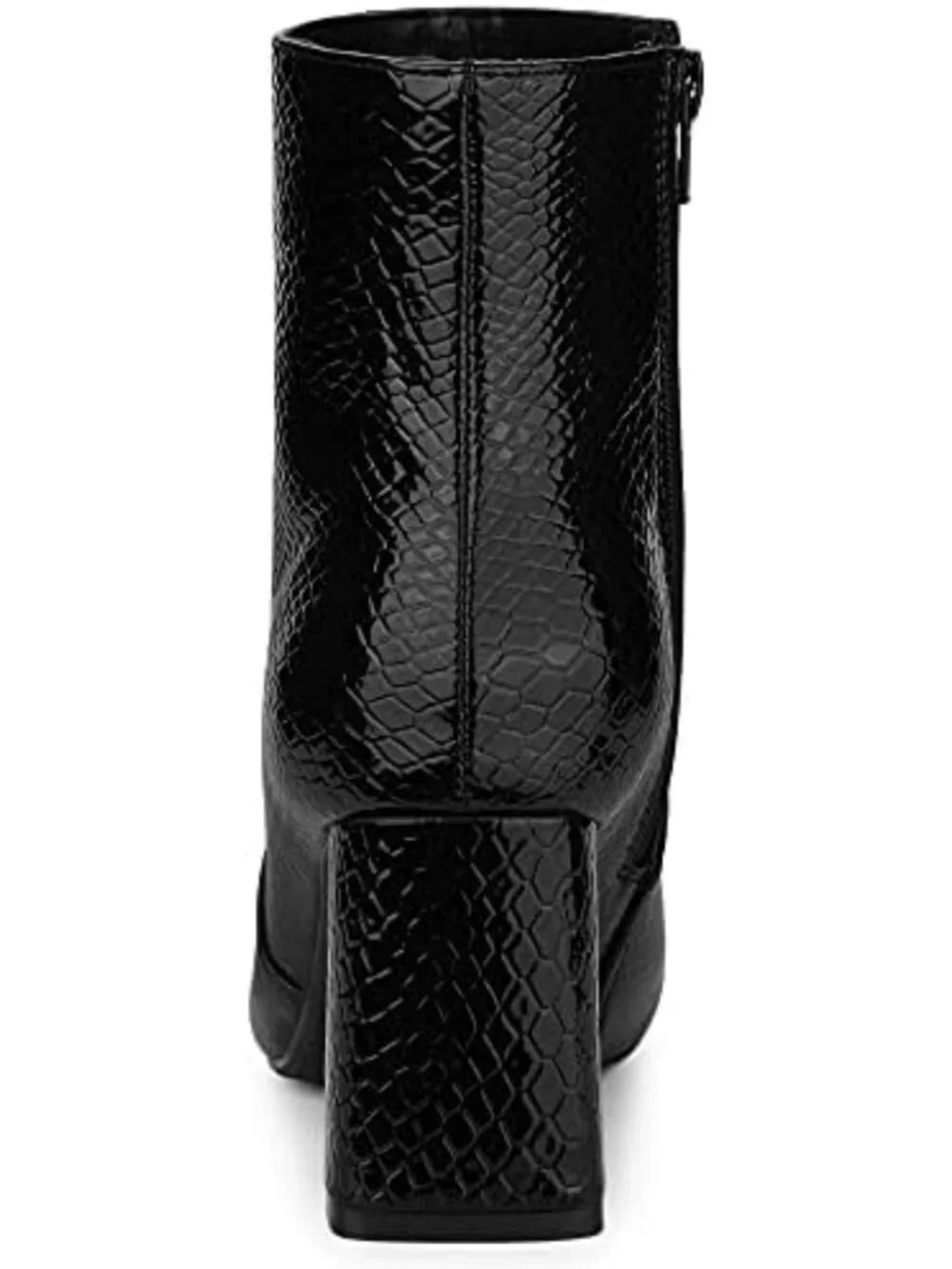 Snakeskin Print Chunky High Heel Ankle Boots for Halloween Costumes & Fashion